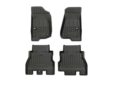 OMAC Premium 3D Front and Rear Floor Liners; Black (18-25 Jeep Wrangler JL Rubicon 4-Door, Excluding 4xe)