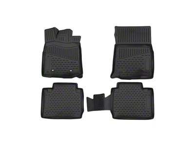 OMAC All Weather Molded 3D Front and Rear Floor Liners; Black (16-21 Tacoma Access Cab)