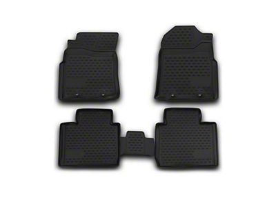 OMAC All Weather Molded 3D Front and Rear Floor Liners; Black (12-15 Tacoma Access Cab)