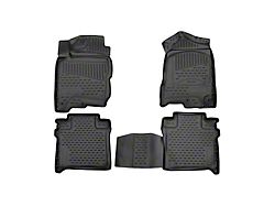 OMAC All Weather Molded 3D Front and Rear Floor Liners; Black (16-18 Titan XD Crew Cab)