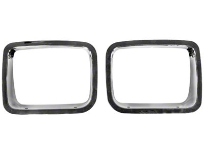 Rugged Ridge Headlight Bezels; Chrome (87-95 Jeep Wrangler YJ)