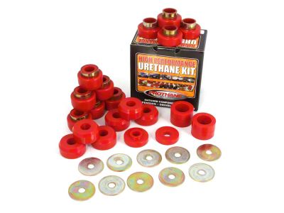 Rugged Ridge Body Mount Kit; Red (87-95 Jeep Wrangler YJ)