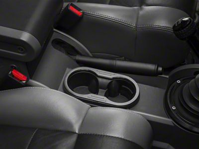 Rugged Ridge Cup Holder Trim; Black (07-10 Jeep Wrangler JK)