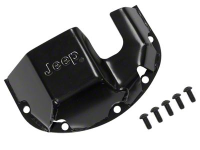 Rugged Ridge Dana 30 Differential Skid Plate with Jeep Logo; Black (76-18 Jeep CJ5, CJ7, Wrangler YJ, TJ & JK)