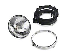 Headlight; Chrome Housing; Clear Lens; Driver Side (97-06 Jeep Wrangler TJ)