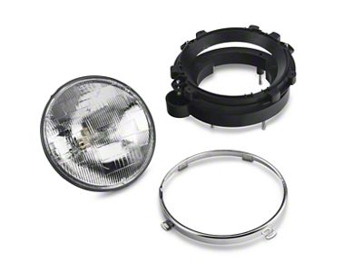 Headlight; Chrome Housing; Clear Lens; Driver Side (97-06 Jeep Wrangler TJ)