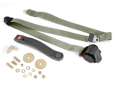 3-Point Retractable Seat Belt; Olive (87-95 Jeep Wrangler YJ)