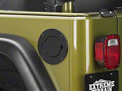 Rugged Ridge Non-Locking Fuel Door Cover; Black (97-06 Jeep Wrangler TJ)