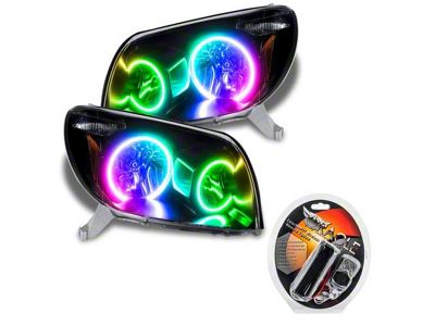 Oracle OE Style Headlights with ColorSHIFT Halo; Black Housing; Clear Lens (03-05 4Runner)