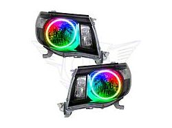 Oracle OE Style Headlights with ColorSHIFT Halo; Black Housing; Clear Lens (05-11 Tacoma)