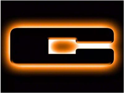Oracle Illuminated Amber LED Letter Badge; Matte Black; C (21-25 Bronco)