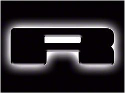 Oracle Illuminated White LED Letter Badge; Matte Black; R (21-25 Bronco)