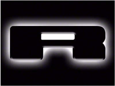 Oracle Illuminated White LED Letter Badge; Matte Black; R (21-25 Bronco)