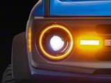 Oracle Oculus Bi-LED Projector Headlights with Amber Halo; Black Housing; Clear Lens (21-25 Bronco)