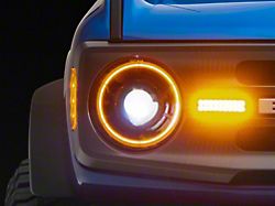 Oracle Oculus Bi-LED Projector Headlights with Amber Halo; Black Housing; Clear Lens (21-25 Bronco)