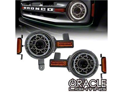 Oracle Oculus BI-LED Projector Headlights with Heated Lens; Black Housing; Clear Lens (21-25 Bronco)