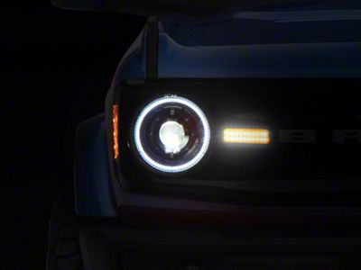 Oracle Oculus Bi-LED Projector Headlights with White Halo; Black Housing; Clear Lens (21-25 Bronco)