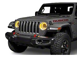 Oracle 7-Inch High Powered LED Headlights with ColorSHIFT Halo; BC1 Bluetooth Controller; Black Housing; Clear Lens (20-24 Jeep Gladiator JT)