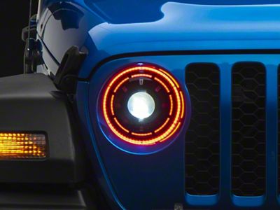 Oracle Oculus Bi-LED Projector Headlights with ColorSHIFT Halo; Black Housing; Clear Lens (20-25 Jeep Gladiator JT)
