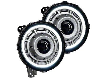 Oracle Oculus Bi-LED Projector Headlights; Satin Silver Housing; Clear Lens (20-25 Jeep Gladiator JT)