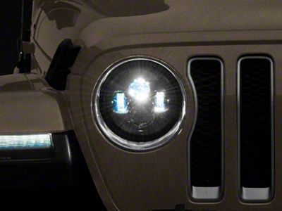 Oracle 7-Inch High Powered LED Headlights; Black Housing; Clear Lens (18-25 Jeep Wrangler JL)