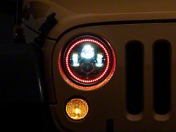 Oracle 7-Inch High Powered LED Headlights with ColorSHIFT Halo; Black Housing; Clear Lens (97-18 Jeep Wrangler TJ & JK)
