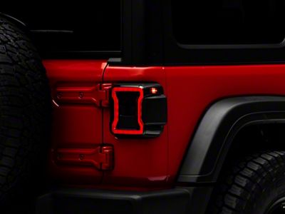 Oracle Black Series LED Tail Lights; Black Housing; Smoked Lens (18-25 Jeep Wrangler JL w/ Factory Halogen Tail Lights)