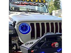 Oracle Oculus Bi-LED Projector Headlights with ColorSHIFT Halo; Black Housing; Clear Lens; BC1 Bluetooth Controller (18-24 Jeep Wrangler JL)