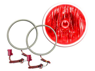 Oracle Waterproof Surface Mount LED Halo Fog Light Kit; Red (97-06 Jeep Wrangler TJ)