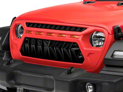 Borrego Grille with Marker Lights; Unpainted (18-25 Jeep Wrangler JL)