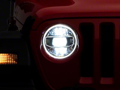 Skyline LED Headlights; Black Housing; Clear Lens (18-25 Jeep Wrangler JL)