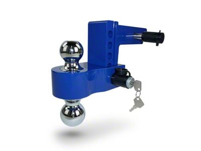 Pacbrake 2-Inch Receiver Hitch Adjustable Dual-Ball Mount; 4-Inch Drop; Blue (Universal; Some Adaptation May Be Required)