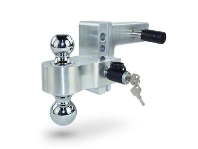 Pacbrake 2-Inch Receiver Hitch Adjustable Dual-Ball Mount; 4-Inch Drop; Chrome (Universal; Some Adaptation May Be Required)
