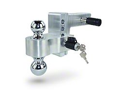 Pacbrake 2-Inch Receiver Hitch Adjustable Dual-Ball Mount; 4-Inch Drop; Chrome (Universal; Some Adaptation May Be Required)