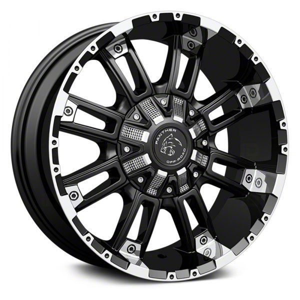 Panther Off Road Titan XD 816 Flat Black Machined 6-Lug Wheel; 18x9 ...