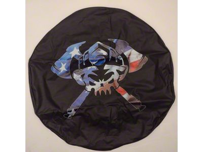 Patriotic Skull Axes Spare Tire Cover (66-18 Jeep CJ5, CJ7, Wrangler YJ, TJ & JK)