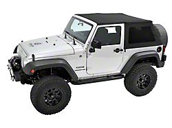 Pavement Ends Sprint Top Frameless Soft Top; Black Diamond (10-18 Jeep Wrangler JK 2-Door w/ Full Steel Doors)