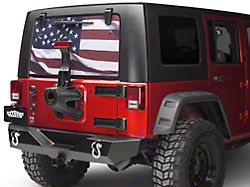 SEC10 Perforated American Flag Rear Window Decal; Full Color (66-25 Jeep CJ5, CJ7, Wrangler YJ, TJ, JK & JL)