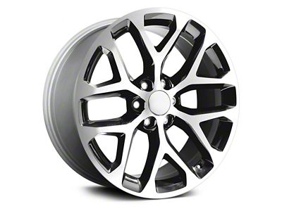 PR177 Gloss Black Machined 6-Lug Wheel; 20x9; 24mm Offset (24-25 Tacoma)