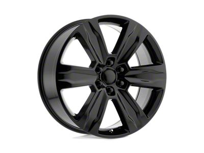 PR172 Gloss Black 6-Lug Wheel; 22x9; 44mm Offset (22-25 Bronco Raptor)