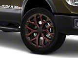 PR177 Gloss Black Red Milled 6-Lug Wheel; 20x9; 24mm Offset (16-24 Titan XD)