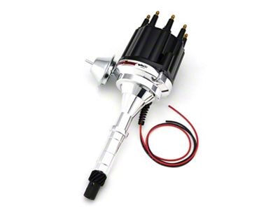 PerTronix Flame-Thrower Electronic Distributor with Ignitor III and Vacuum Advance; Male Terminals; Red (76-81 5.0L Jeep CJ7)