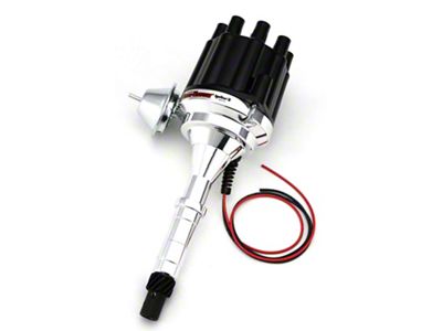 PerTronix Flame-Thrower Electronic Distributor without Vacuum Advance; Male Terminals; Red (76-81 5.0L Jeep CJ7)