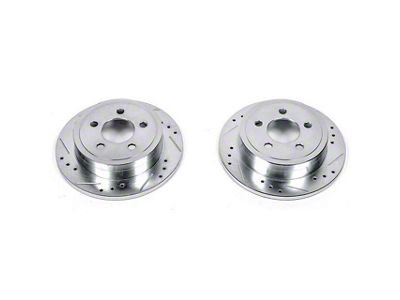 PowerStop Evolution Cross-Drilled and Slotted Rotors; Rear Pair (03-06 Jeep Wrangler TJ w/ Rear Disc Brakes)