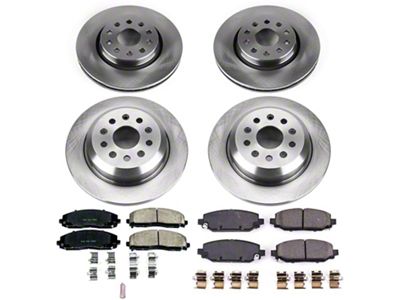 PowerStop OE Replacement Brake Rotor and Pad Kit; Front and Rear (20-25 Jeep Gladiator JT)