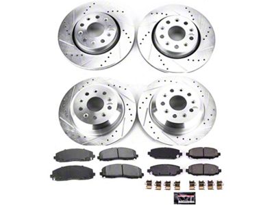 PowerStop Z23 Evolution Sport Brake Rotor and Pad Kit; Front and Rear (20-25 Jeep Gladiator JT)