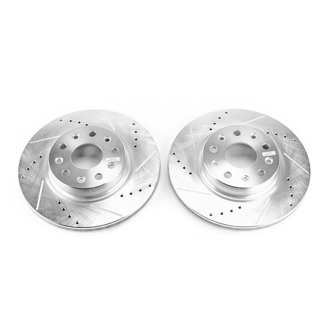 thumbnail image 2 of Drilled & Slotted Brake Rotors + Ceramic Pads Kit For Jeep Wrangler 2007-2017 JK 2 of 3