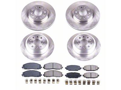 PowerStop OE Replacement Brake Rotor and Pad Kit; Front and Rear (18-25 Jeep Wrangler JL w/ 328mm Solid Rear Rotors)