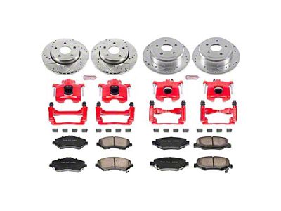 PowerStop Z23 Evolution Sport Brake Rotor, Pad and Caliper Kit; Front and Rear (07-18 Jeep Wrangler JK)