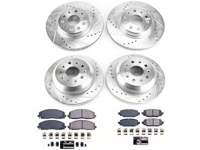 PowerStop Z23 Evolution Sport Brake Rotor and Pad Kit; Front and Rear (18-25 Jeep Wrangler JL w/ 328mm Solid Rear Rotors)